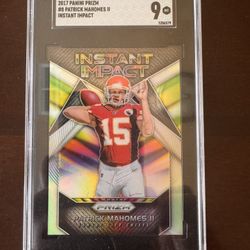 2017 Panini Prizm Patrick Mahomes Instant Impact #8 Rookie SGC 9 Kansas City