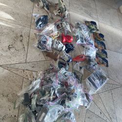 Large vintage 1990s lot of Star Wars toys action figures accessories ships vehicles Micromachines micro machines too