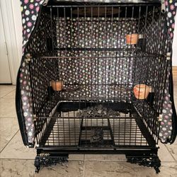 Black Bamboo Birds Cage 