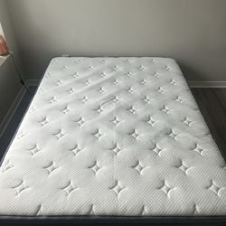 Queen sized mattress with LED bed frame