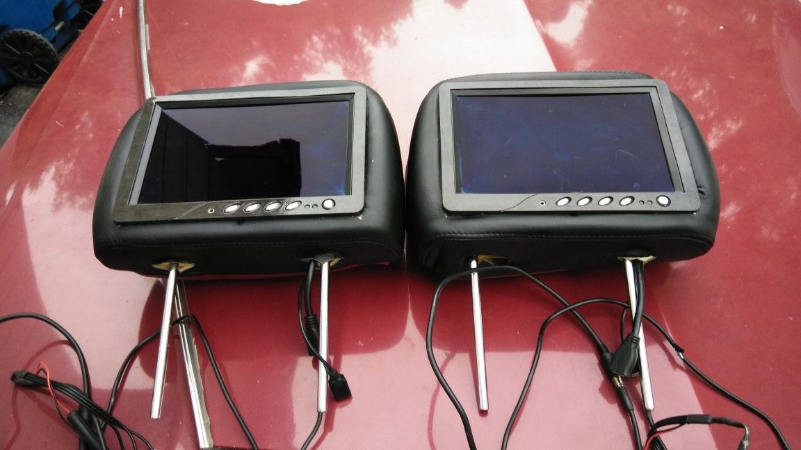 Two 12 inch headrest monitors