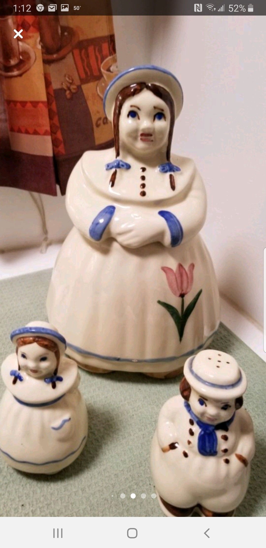 VINTAGE COOKIE JAR WITH SALT AND PEPPER SHAKERS *EXCELLENT