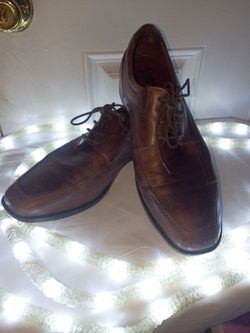 Brown Leather Lace-Up Dress Shoes