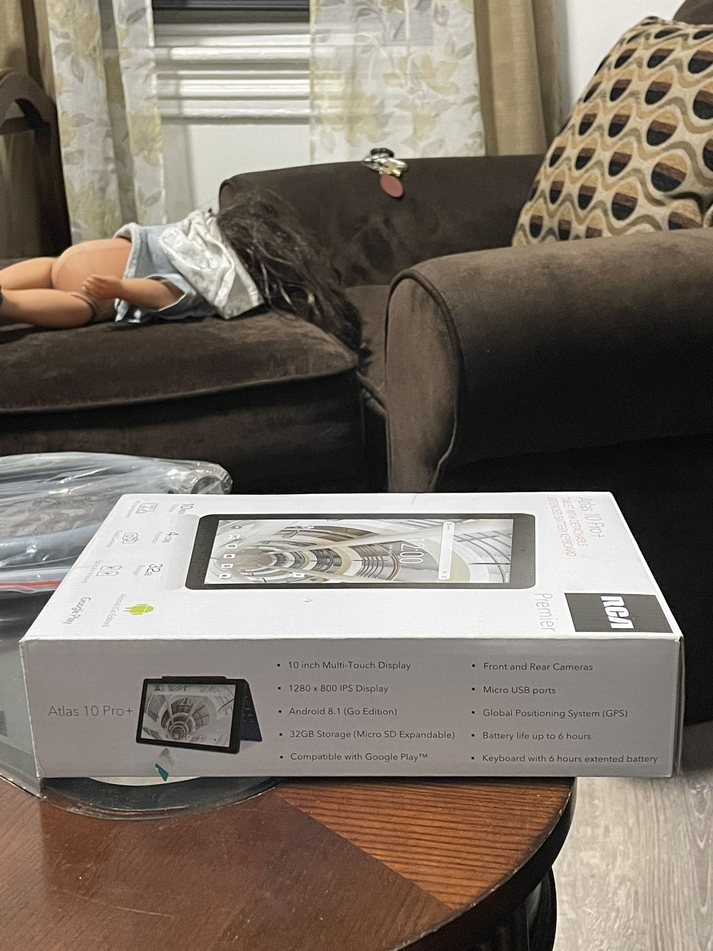 RCA Atlas 10 Pro+ tablet with a detachable keyboard.