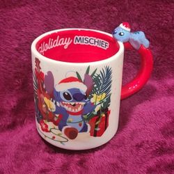 Disney Stitch Holiday Mischief Christmas Mug New