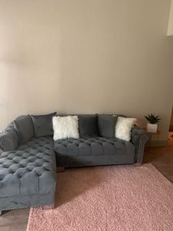 Gray Tufted Couch