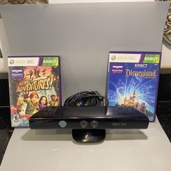 Microsoft Xbox 360 Kinect Sensor w/Kinect Adventures  & Kinect Disneyland Games