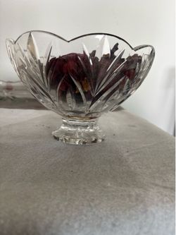 WATERFORD 9.5" CULLEN Crystal Footed Bowl w/Scalloped Rim