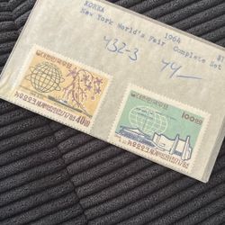 Korea New York Worlds Fair Stamp Set 
