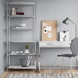 72" High Gloss And Chrome Tall Bookcase NOT ASSEMBLED