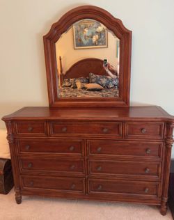 Wooden Dresser with Mirror