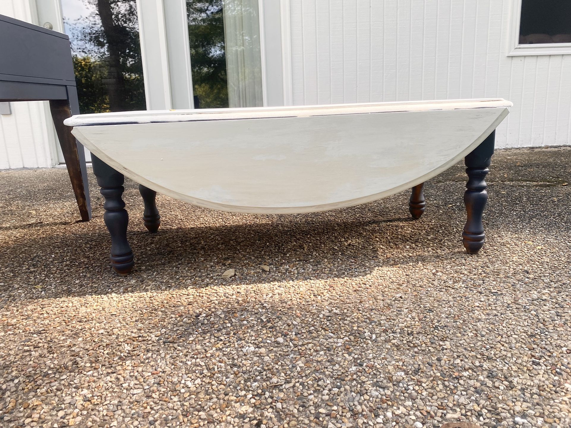 Navy Blue and Farmhouse White Coffee Table