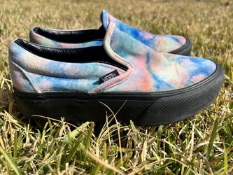Vans Galaxy Slip On Sneaker Skate Shoes Boys Men 4.5 Women 6 Blue Canvas