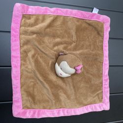 Tiddliwinks Monkey Baby Blanket Security Lovey Lovie Plush Brown Pink