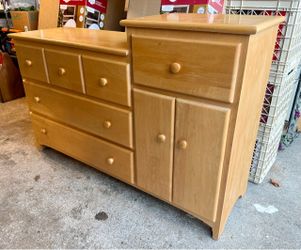 Natural Finish Wood Dresser Changing Table
