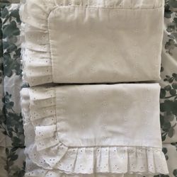 Set Of Two White Embroidered Shams