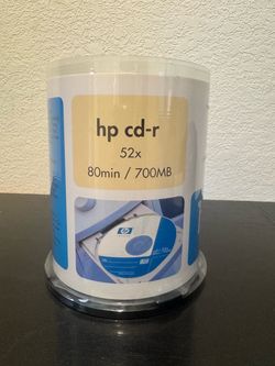 New Sealed HP CD-R 52x 80min 700MB Blank Recordable Discs 100 Pack Spindle