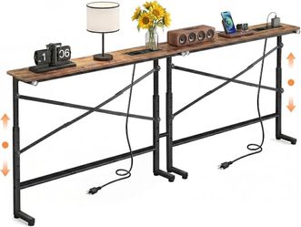78.8inch Adjustable Height Narrow Sofa Side Table - NEW