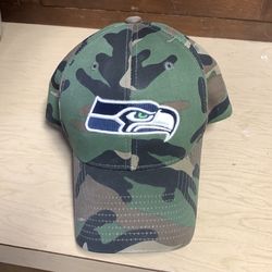 Old worn Seattle Seahawks Camo SnapBack hat