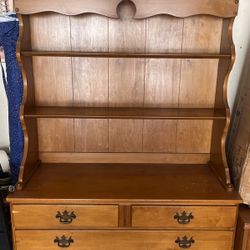 Vintage Solid Maple Hutch 