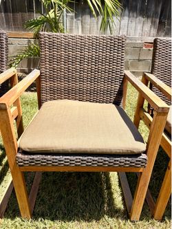 Teak patio chairs