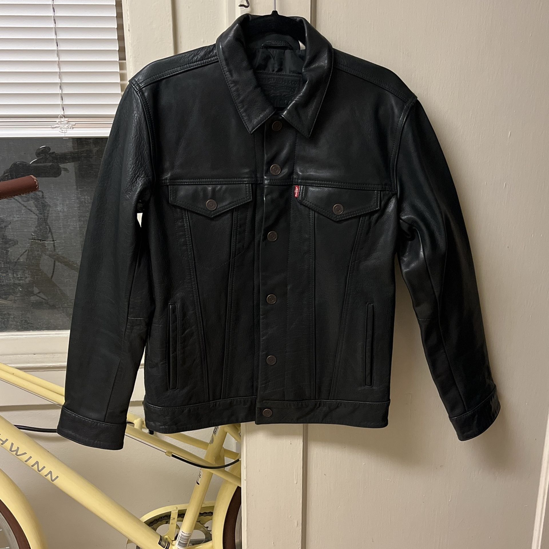 Levi Strauss Leather Trucker Jacket