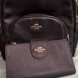 Coach Mini Black Backpack With Wallet
