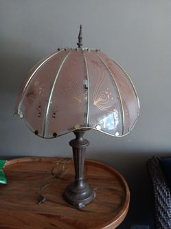 Vintage Table Lamp Multi Shade Smoked Glass Panels