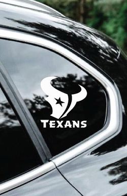 Only decal sticker TEXANS size 5 inches
