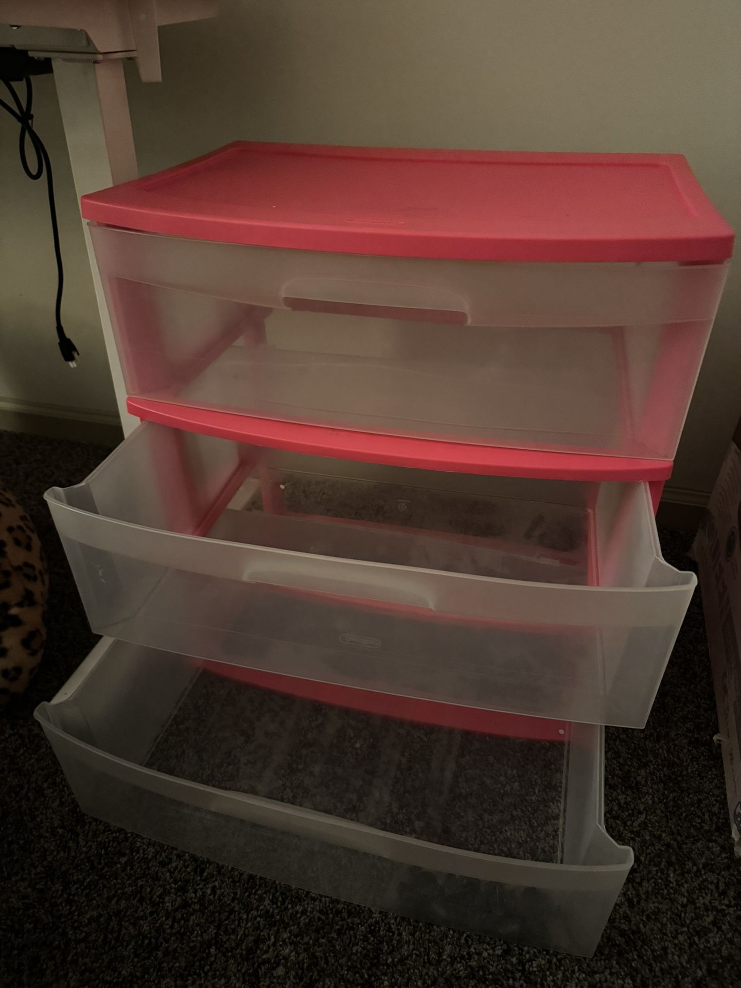 Plastic Storage Drawer - Hot Pink