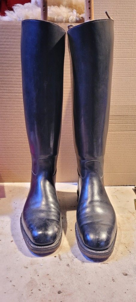 Vintage Leather Fussell's Combinettes 18 inch tall riding boots 3 1/8 (12 in long)