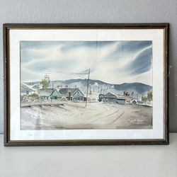 1970 Original Watercolor Painting By LeRoy Cottom Hand Signed Framed 27.5”x20”