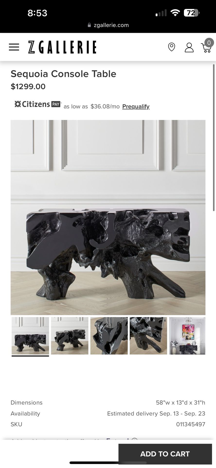 Z Gallerie Sequoia Console Table for Sale in Irving, TX OfferUp