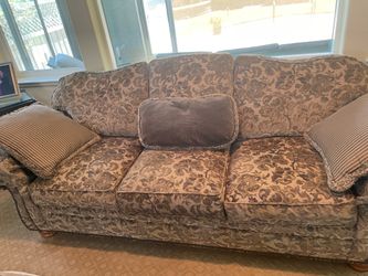 Custom made sofa plus love seat brown velvety color