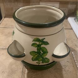 VINTAGE BUZZY HERB GROW CERAMIC PLANTER 4 PLANTING PORTS