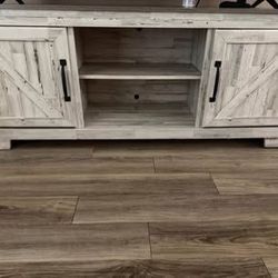 Light Grey And Brown Tv Stand 