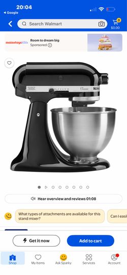 KitchenAid Classic Series 4.5-Quart Tilt-Head Stand Mixer, Onyx Black, K45SSOB
