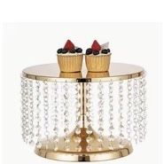 Elegant Gold Crystal Dessert Stand / Cake Display Table