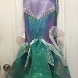 Disguise Disney The Little Mermaid Ariel Girls Premium Costume Gown Size S 4-6X