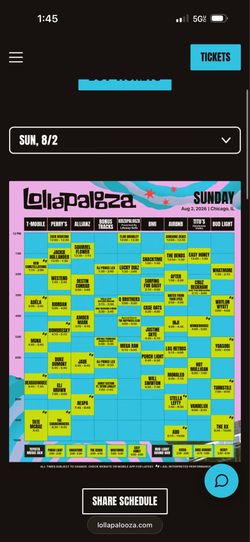 Sunday wrist band - Lollapalooza