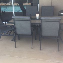 Patio Set 74”x 36” With 6 Chairs