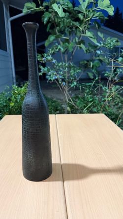 Tall 26" Vintage Metal Decorative Bottle / Floor Vase (Molbak's)