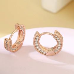 Rose Gold Plated Huggie Earrings