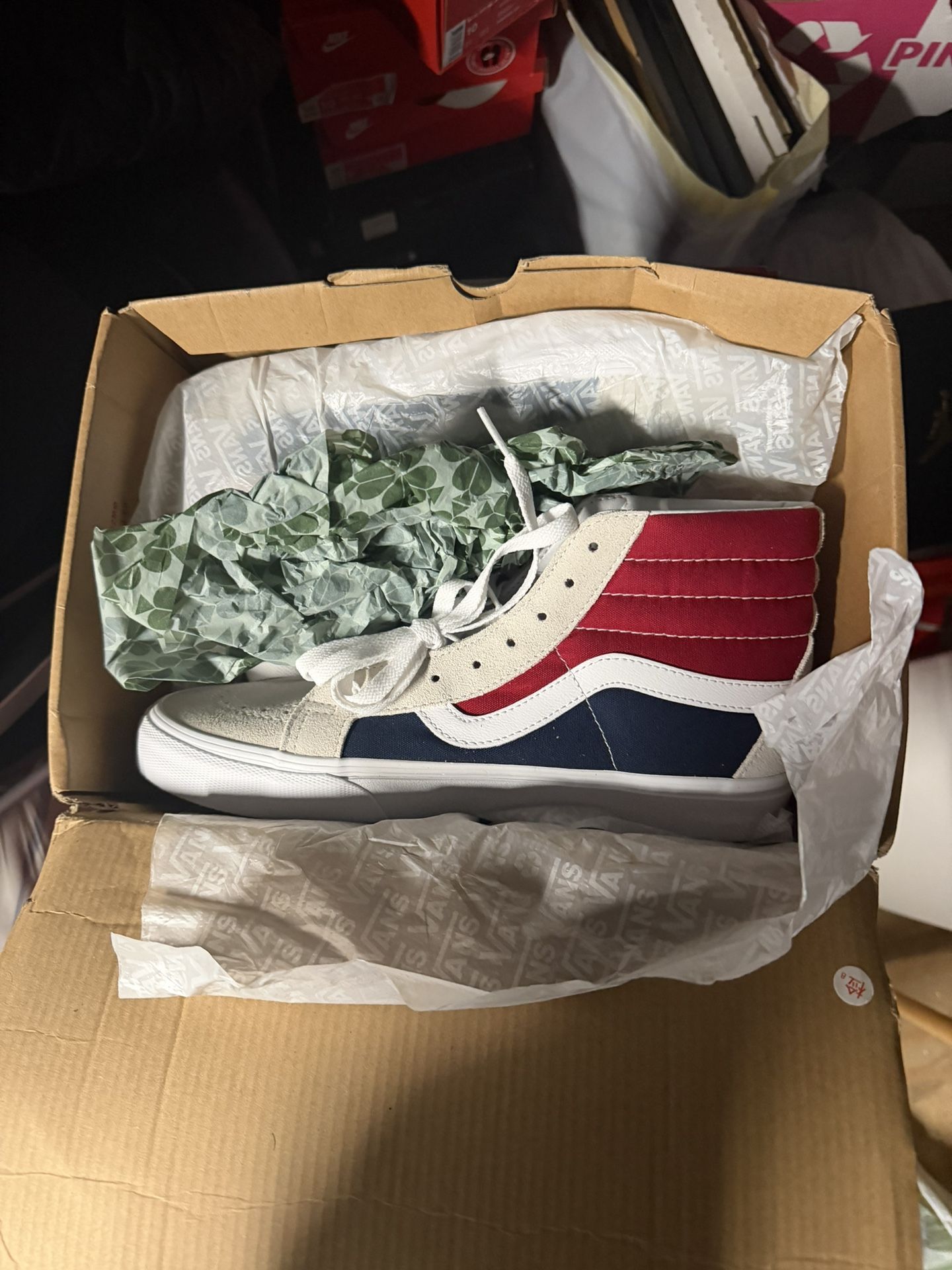 Vans Sk8-Hi red & blue trainers Size 9 