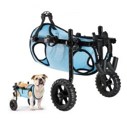 Dog Wheelchair for Back Legs, Adjustable 2 Wheels Pet Wheelchair, Lightweight Dog Cart with Shock-Absorbing Wheels, Mobility Support Wheel Chair for D