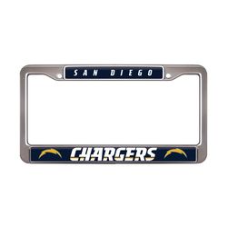 San Diego Chargers 2-Hole Stainless steel License Plate Frame.
