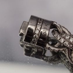 Braided chain with pave stones