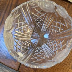 Crystal bowl rose design 8” x4”