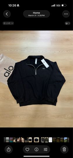 Alo Yoga Black Quarter Zip Sweatshirt