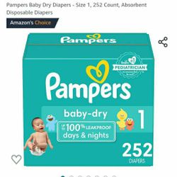 Brand New In Box Pampers Size 1- 252count